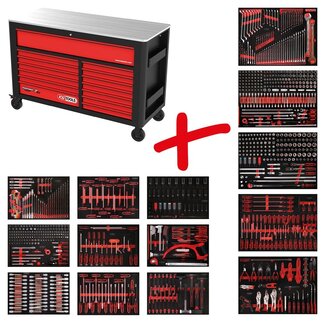 KS Tools Performanceplus Werkstattwagen-Satz P45 mit 950 Werkzeugen für 13 Schubladen
