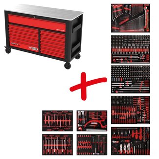 KS Tools Performanceplus Werkstattwagen-Satz P45 mit 706 Werkzeugen für 7 Schubladen