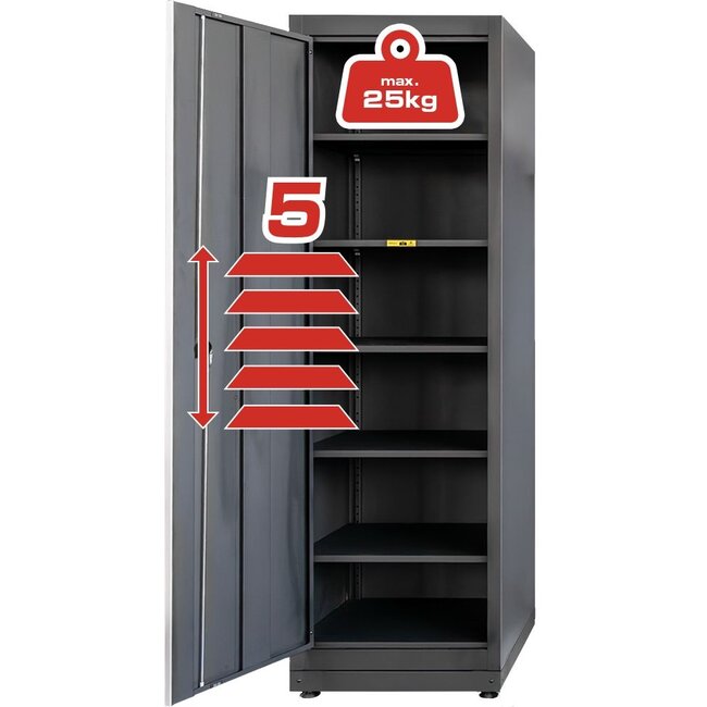KS Tools Workshop cabinet system, tall cabinet with cable grommet on the right - 866.6020