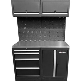 KS Tools Workshop cabinet system expansion module, stainless steel worktop