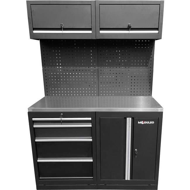 KS Tools Workshop cabinet system expansion module, stainless steel worktop - 866.6030