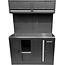 KS Tools Workshop cabinet system expansion module, stainless steel worktop, waste system with paper roll holder - 866.6040