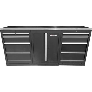KS Tools Workshop cabinet system expansion module, stainless steel worktop, work bench