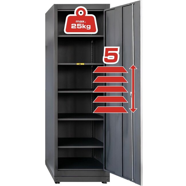 KS Tools Workshop cabinet system, tall cabinet with cable grommet on the left - 866.6060