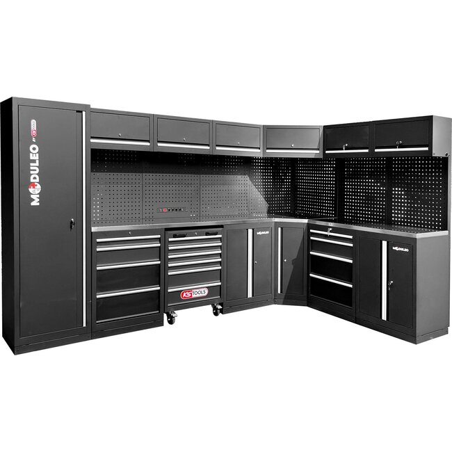 KS Tools Workshop cabinet system, L form, 3400 x 2120 mm, option 1 - 866.6210