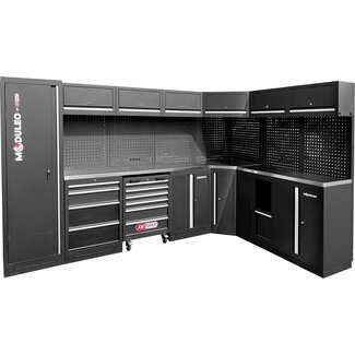 KS Tools Système d’armoire d’atelier, forme en L, 3400 x 2120 mm, variante 2