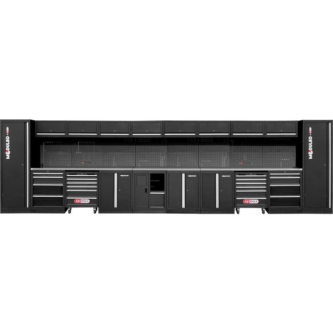 KS Tools Workshop cabinet system, straight, 6640 x 500 mm, option 2 - 866.6250