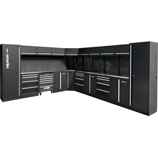 KS Tools Werkstatt-Schranksystem, L-Form, 3400 x 4080 mm, Variante 2