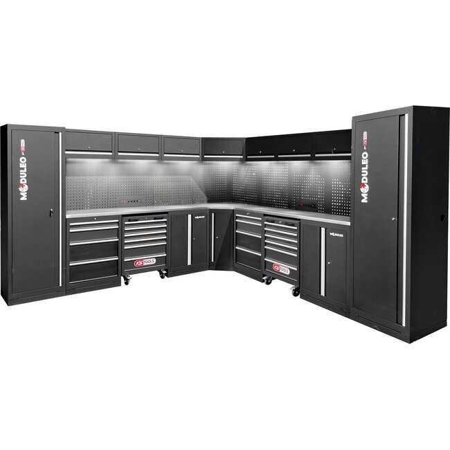 KS Tools Workshop cabinet system, L form, 3400 x 3400 mm - 866.6285