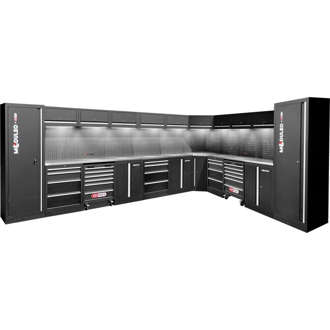 KS Tools Werkstatt-Schranksystem, L-Form, 4760 x 3400 mm - 866.6290