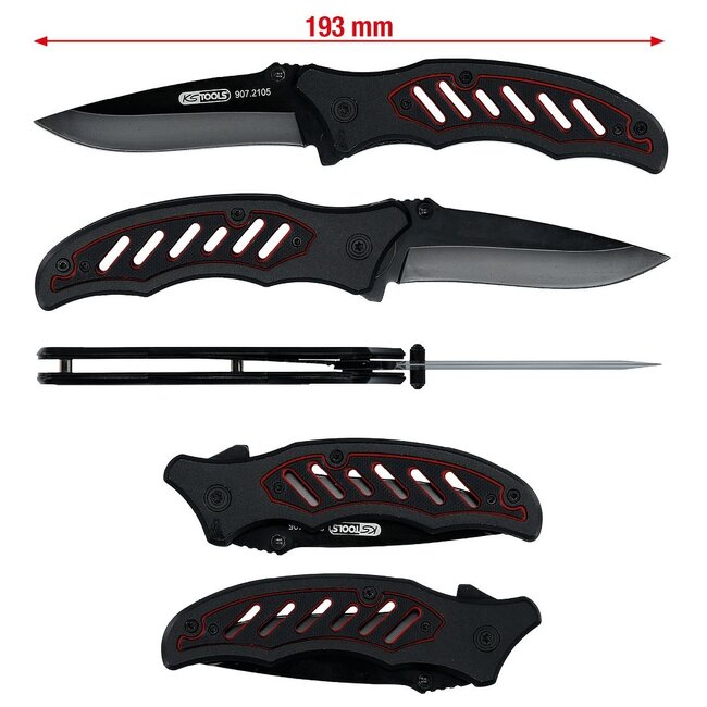 KS Tools Folding knife with locking mechanism, 25 mm - 907.2105