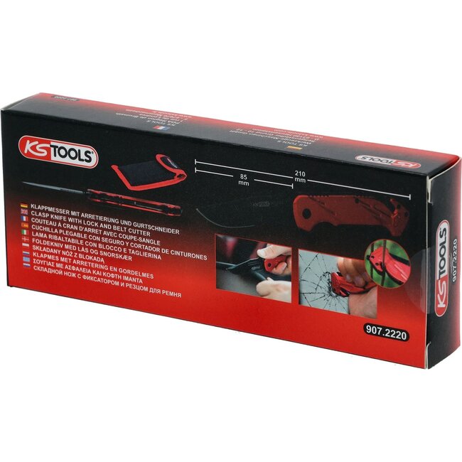 KS Tools Couteau à cran d'arret avec coupe-sangle - 907.2220