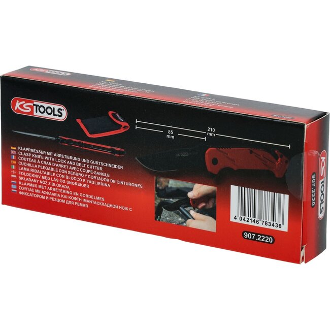 KS Tools Couteau à cran d'arret avec coupe-sangle - 907.2220