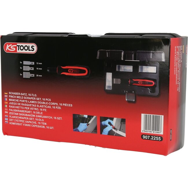 KS Tools Pinch weld scraper set, 16 pcs - 907.2255