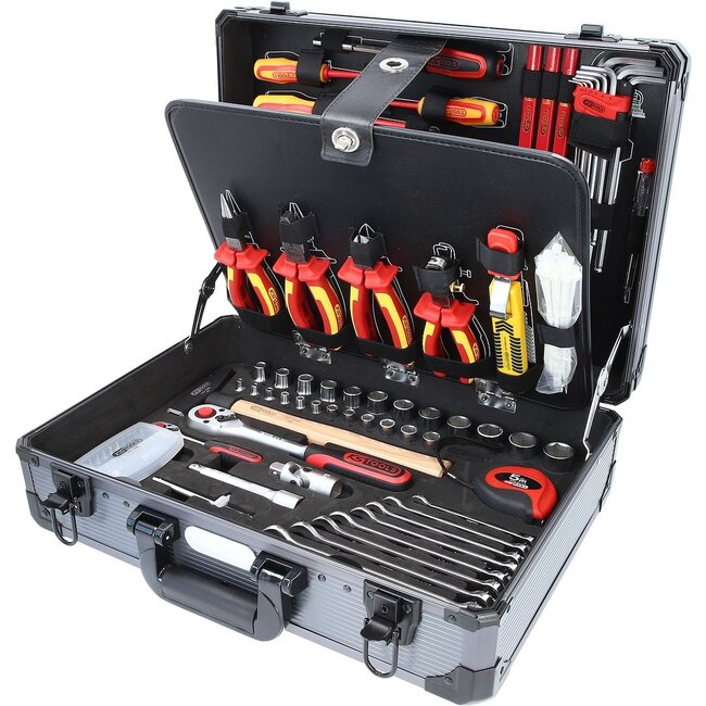 KS Tools 1/4" + 1/2" Electrians tool set, 128 pcs - 911.0628