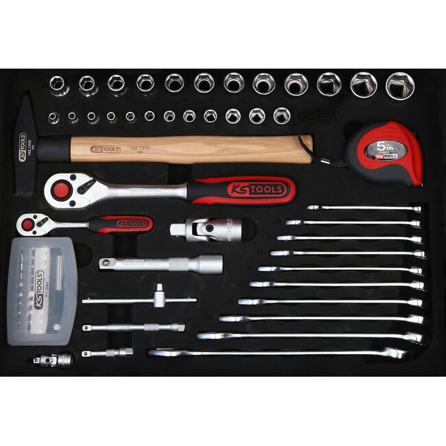 KS Tools 1/4" + 1/2" Elektriker-Werkzeugkoffer, 128-tlg - 911.0628