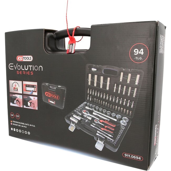 KS Tools 1/4"+1/2" Socket set, 94 pcs - 911.0694