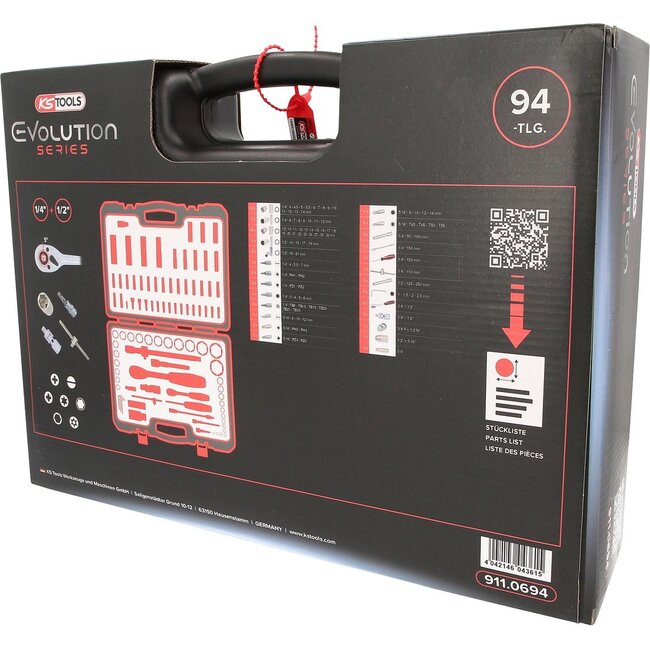 KS Tools 1/4"+1/2" Dopsleutelset - 94 - delig - 911.0694