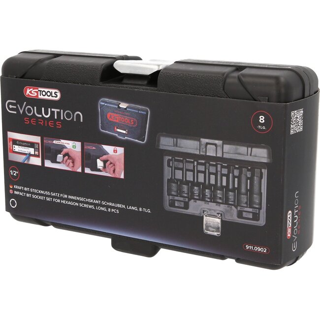 KS Tools 1/2" Impact bit socket set, long, 8 pcs - 911.0902