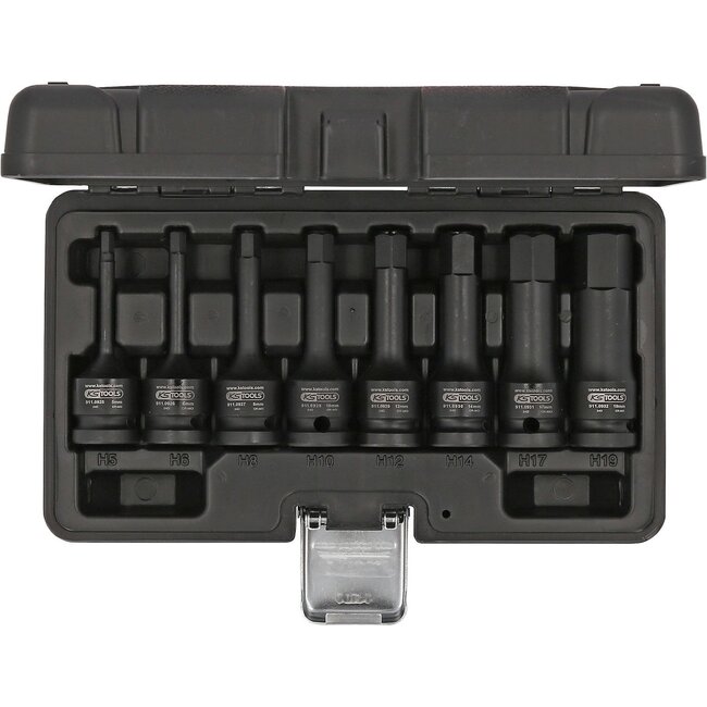 KS Tools 1/2" Kraft-Bit-Stecknuss-Satz, lang, 8-tlg - 911.0902
