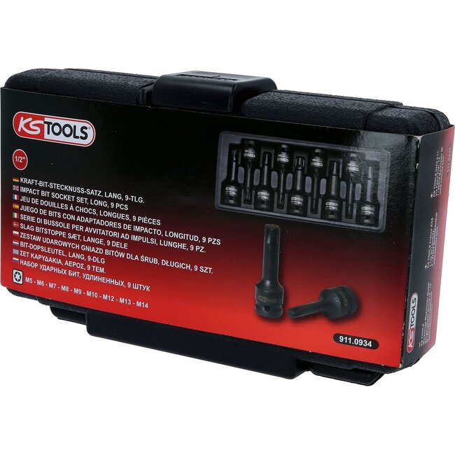KS Tools 1/2" Kraft-Bit-Stecknuss-Satz für RIBE-Schrauben, 9-tlg - 911.0934