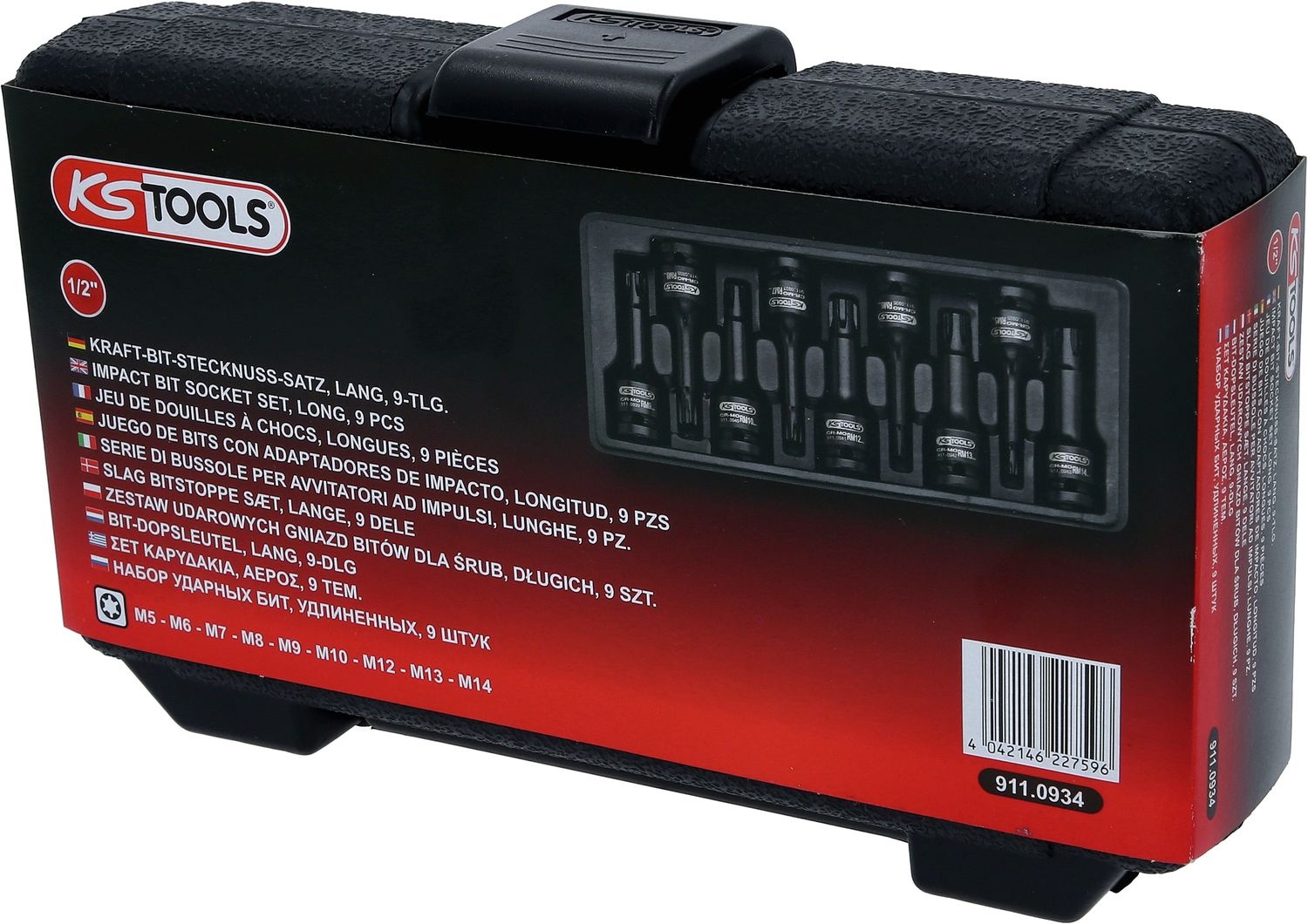 KS Tools 1/2" Bit-dopsleutelset RIBE - kracht - lang - 9 - delig - 911.0934, foto 5 van 6