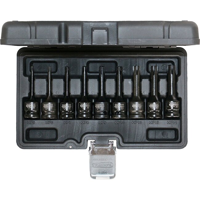 KS Tools 1/2" Bit-dopsleutelset RIBE - kracht - lang - 9 - delig - 911.0934