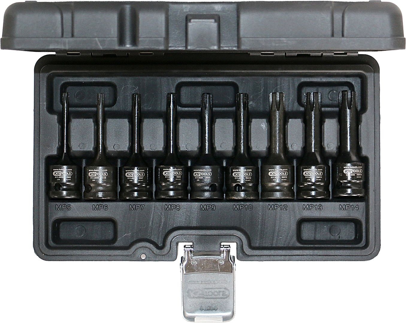 KS Tools 1/2" Bit-dopsleutelset RIBE - kracht - lang - 9 - delig - 911.0934, foto 6 van 6