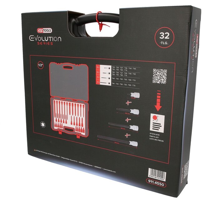 KS Tools Jeu de douilles à embout 1/2" pour vis Torx®, 32 pcs – 911.4550