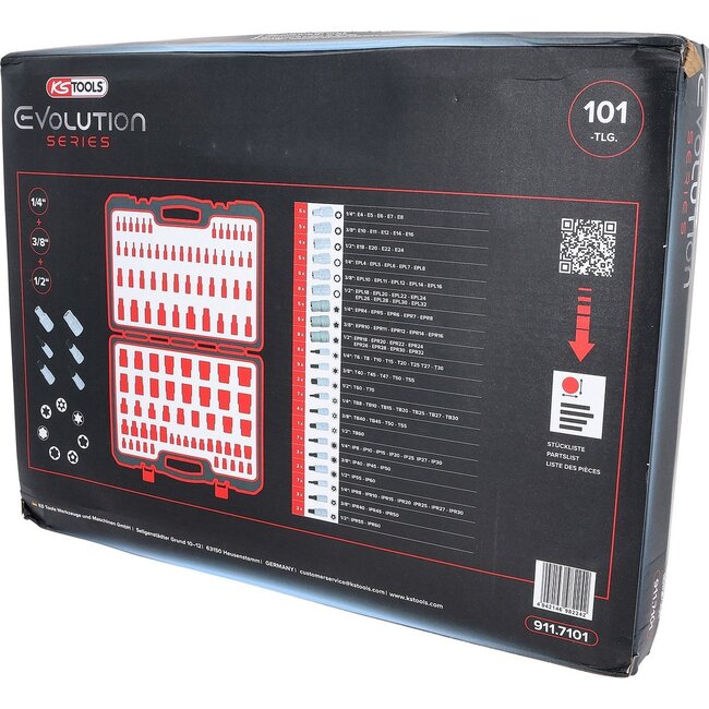 KS Tools 1/4"+3/8"+1/2" Torx-Dopsleutelset - 101 - delig - 911.7101