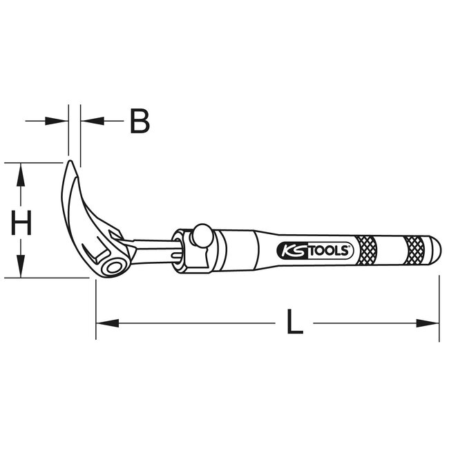 KS Tools Telescoopbreekijzer met zwenkkop - 600-915 mm - 911.8187