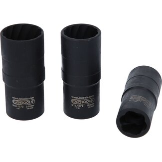 KS Tools 1/2" Spiral-Profil-Kraft-Stecknuss-Satz, 3-tlg,17-21mm