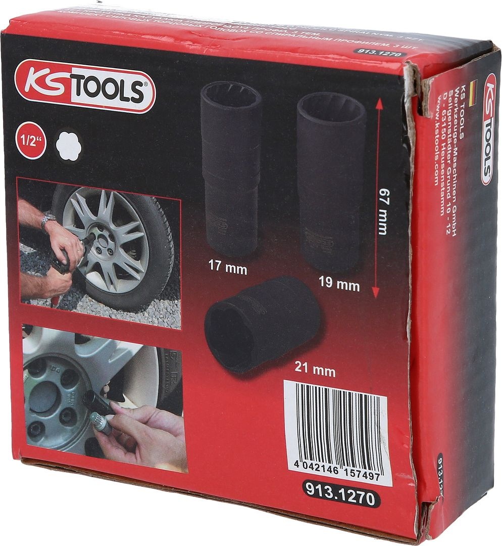 KS Tools 1/2" Dopsleutelset - spiraal-profiel kracht - 3 - delig - 17-21mm - 913.1270, foto 5 van 6