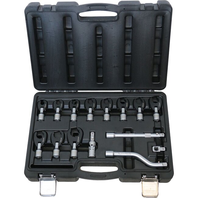 KS Tools 3/8″ double-hexagonal push-fit open-end spanner set with articulation, 15 pcs, 10 – 22 mm - 913.3835
