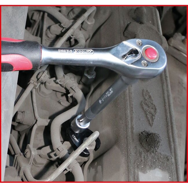 KS Tools 3/8″ double-hexagonal push-fit open-end spanner set with articulation, 15 pcs, 10 – 22 mm - 913.3835