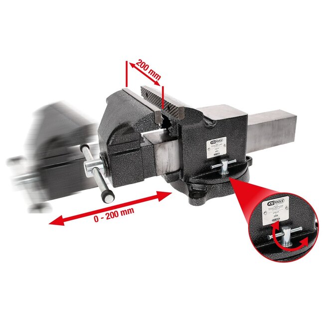 KS Tools Bench vice, 8" - 914.0008