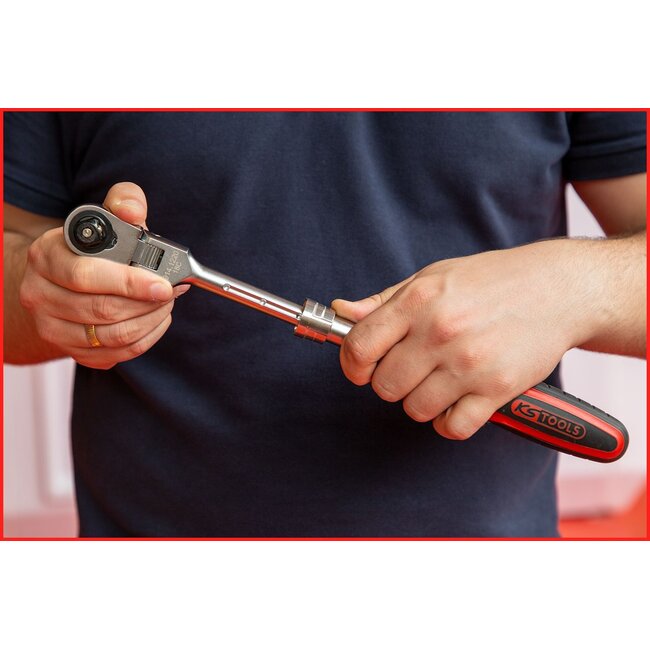 KS Tools 1/2" SlimPOWER Teleskop-Gelenk-Umschaltknarre, 72 Zahn - 914.1220