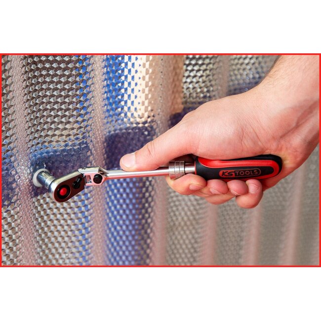KS Tools 1/4" SlimPOWER Teleskop-Gelenk-Umschaltknarre, 72 Zahn - 914.1420