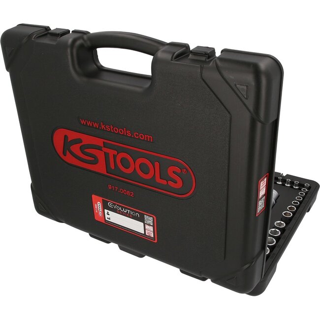 KS Tools Jeu de clés à douille 1/4"+3/8"+1/2", 82 pcs, dimensions en pouces - 917.0082
