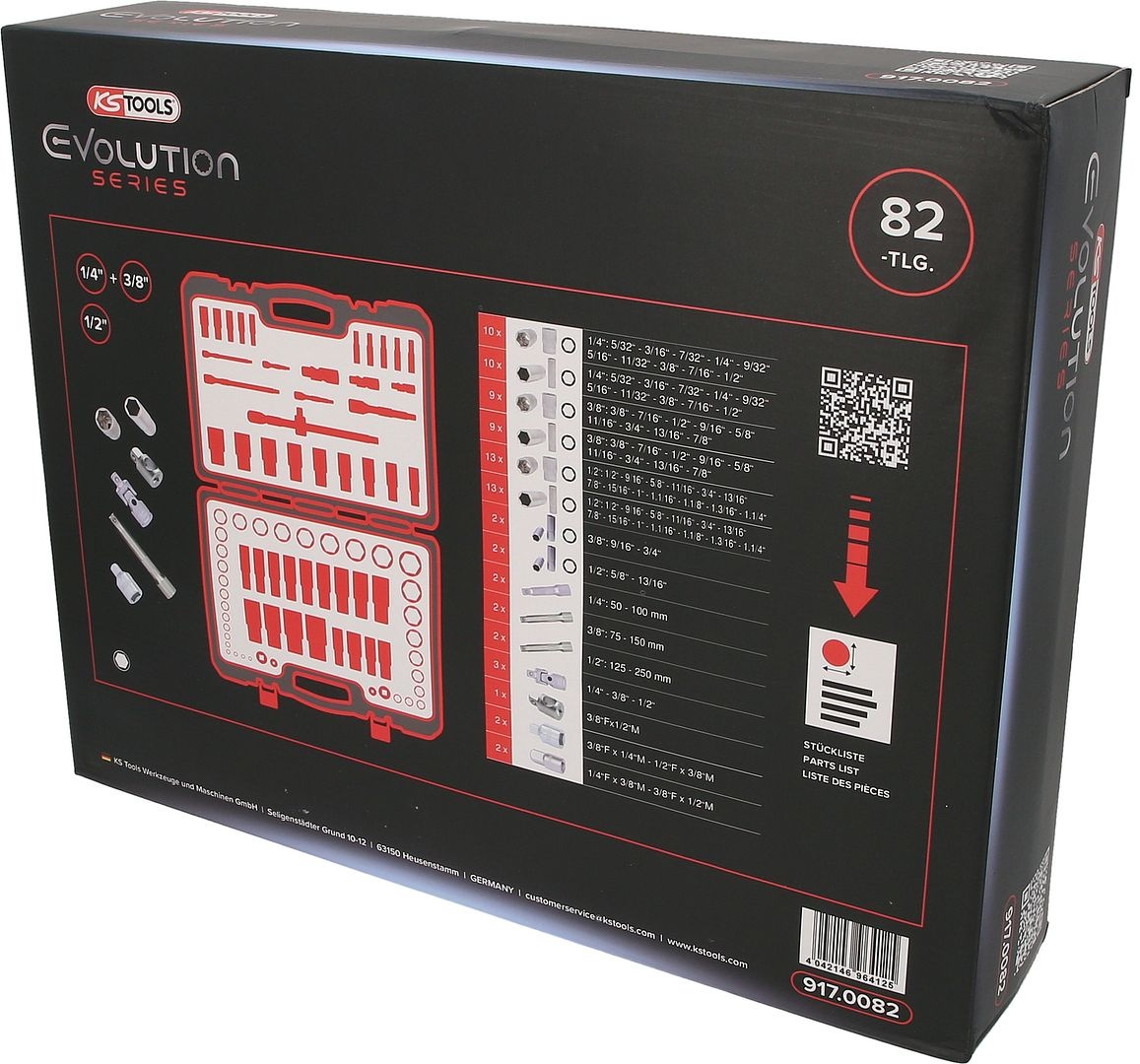 KS Tools 1/4"+3/8"+1/2" dopsleutelset - 82 dlg - Engelse maten - 917.0082, foto 5 van 6
