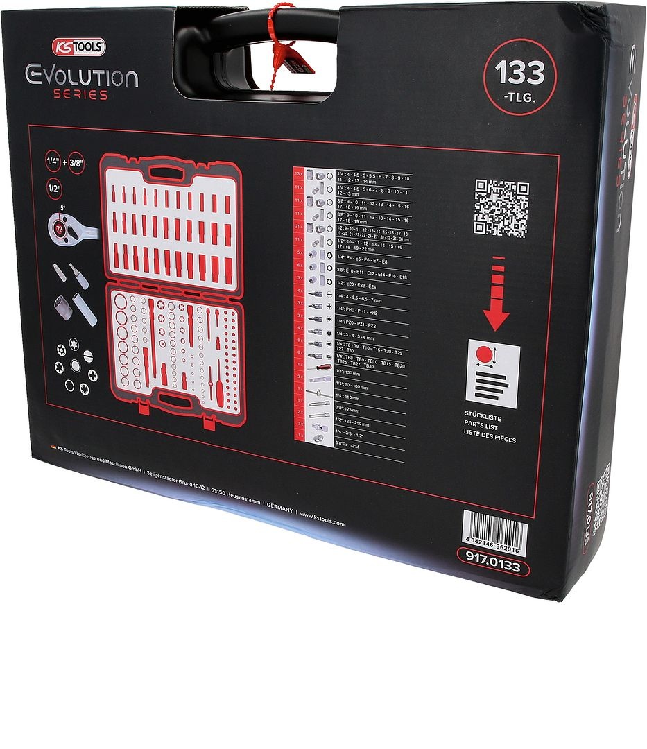 KS Tools 1/4"+3/8"+1/2" Dopsleutels - 133 - delig - 917.0133, foto 4 van 5