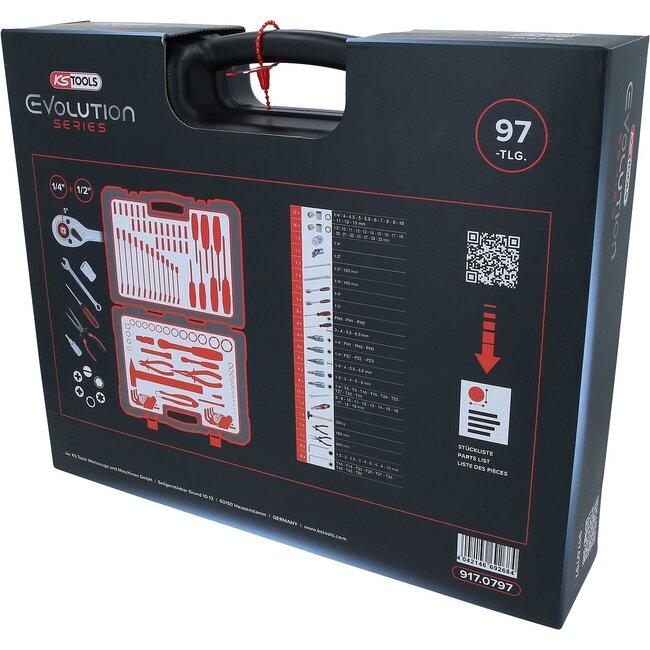 KS Tools 1/4"+1/2" Coffret d'outils universels, 97 pcs – 917.0797