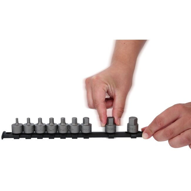 KS Tools Jeu de douilles à embout 3/8" à six pans creux, courtes, 9 pcs, 4-14 mm - 917.4000