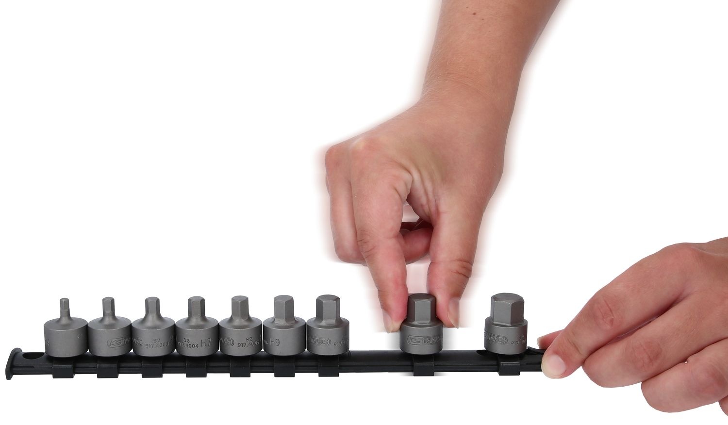 KS Tools 3/8" bit-dop inbus - kort - 9 - delig - 4 - 14 mm - 917.4000, foto 6 van 6