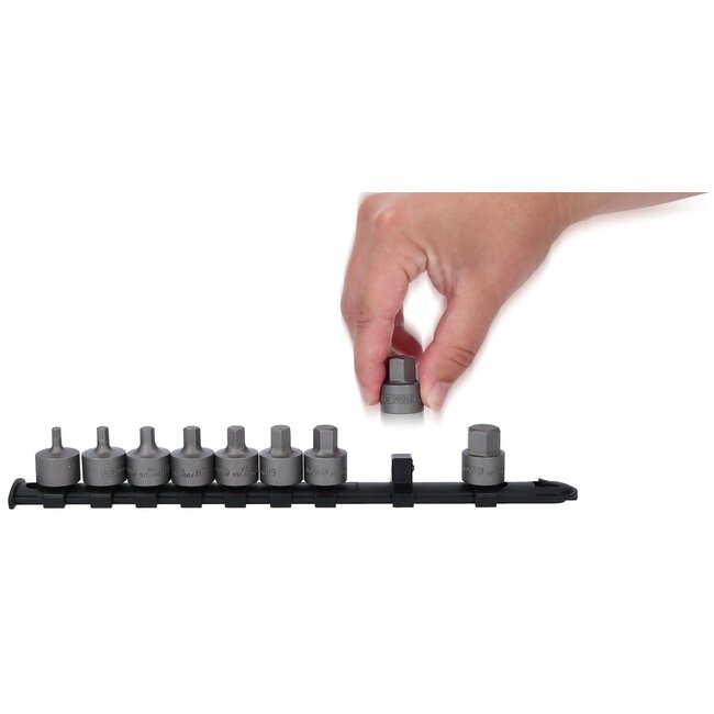 KS Tools 3/8" bit hexagon socket set, short, 9 pcs, 4 – 14 mm - 917.4000