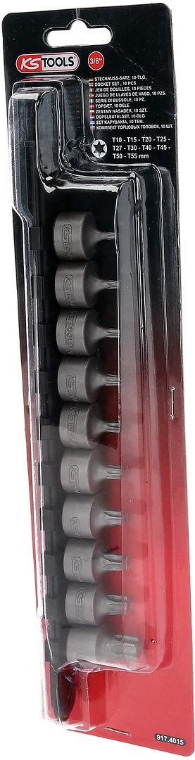 KS Tools 3/8" bit-dopset Torx - kort - 10 - delig - T10 - T55 - 917.4015, foto 4 van 6