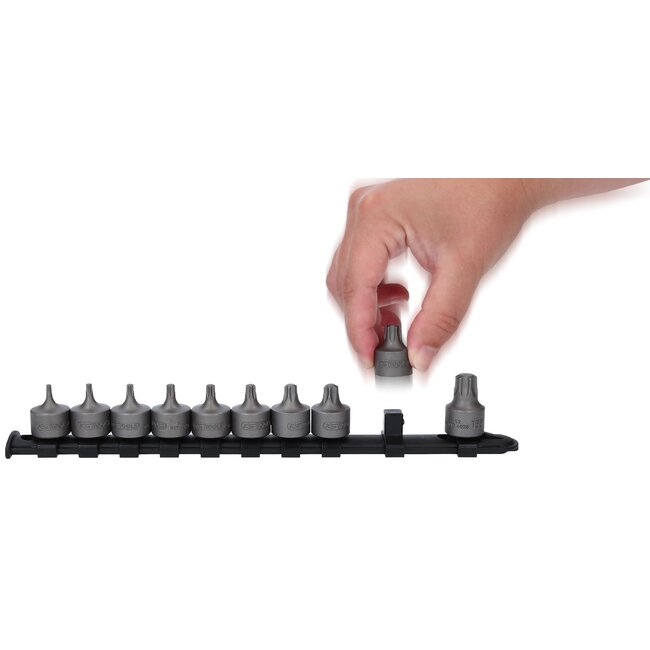 KS Tools 3/8" bit socket set Torx, short, 10 pcs T10 – T55 - 917.4015
