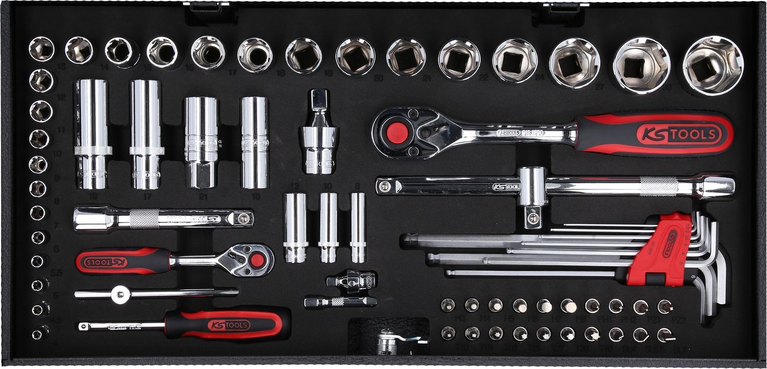KS Tools 1/4"+1/2" CHROMEplus Universele-gereedschapset - 99 - delig GEAR - 918.0100, foto 4 van 6