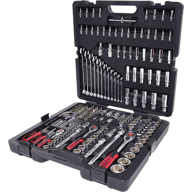 KS Tools 1/4"+3/8"+1/2" CHROMEplus Coffret de douilles, 216 pièces – 918.0216"