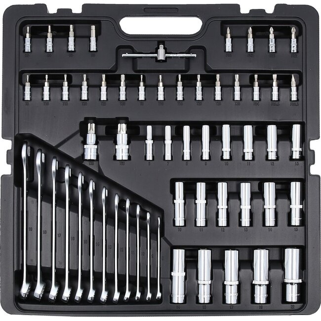 KS Tools 1/4"+3/8"+1/2" CHROMEplus Coffret de douilles, 216 pièces – 918.0216"